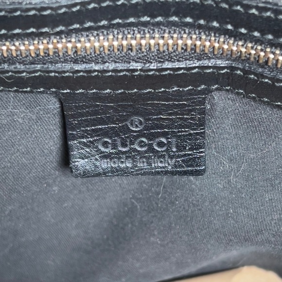 Gucci Vintage Horsebit Hasler Hobo Black GG Monogram Canvas and Leather w/Gold - Picture 4 of 5